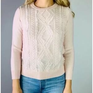 J Crew Sweater Powder Pink Cable Knit Merino Wool Preppy Ballet Size XS New NWT